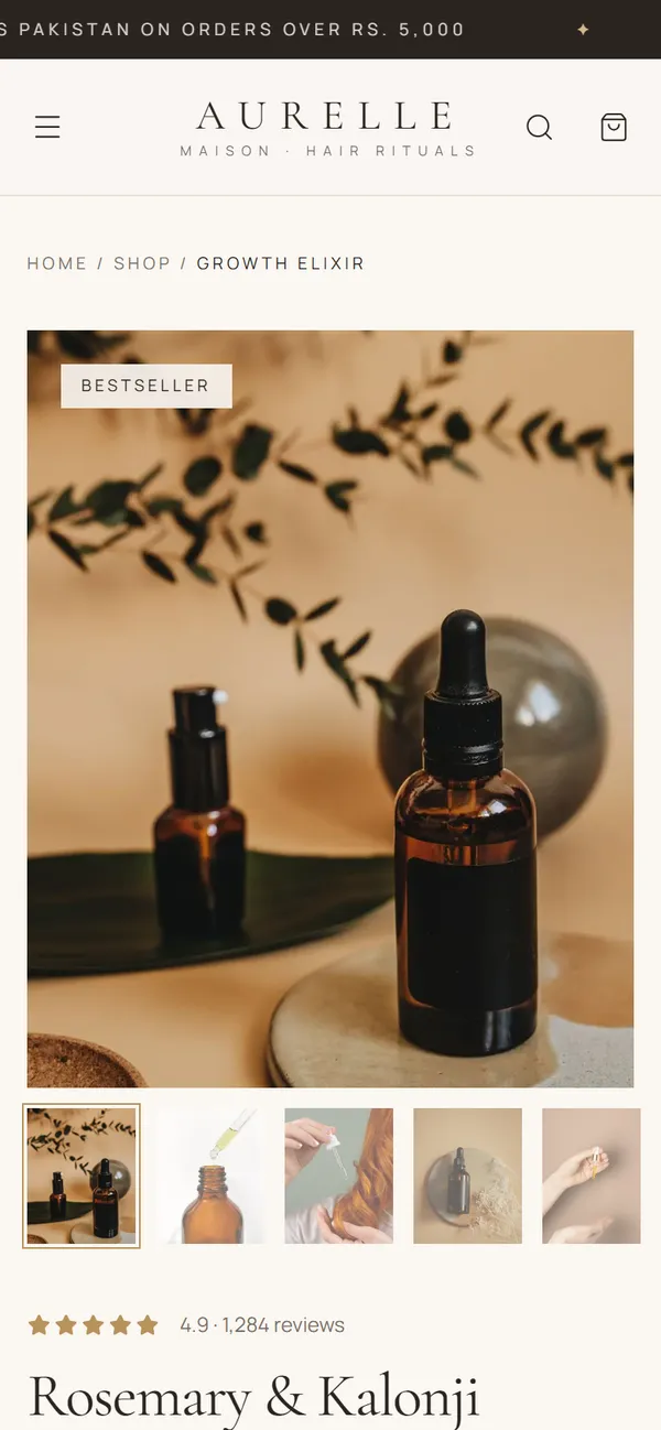 Product page on a phone